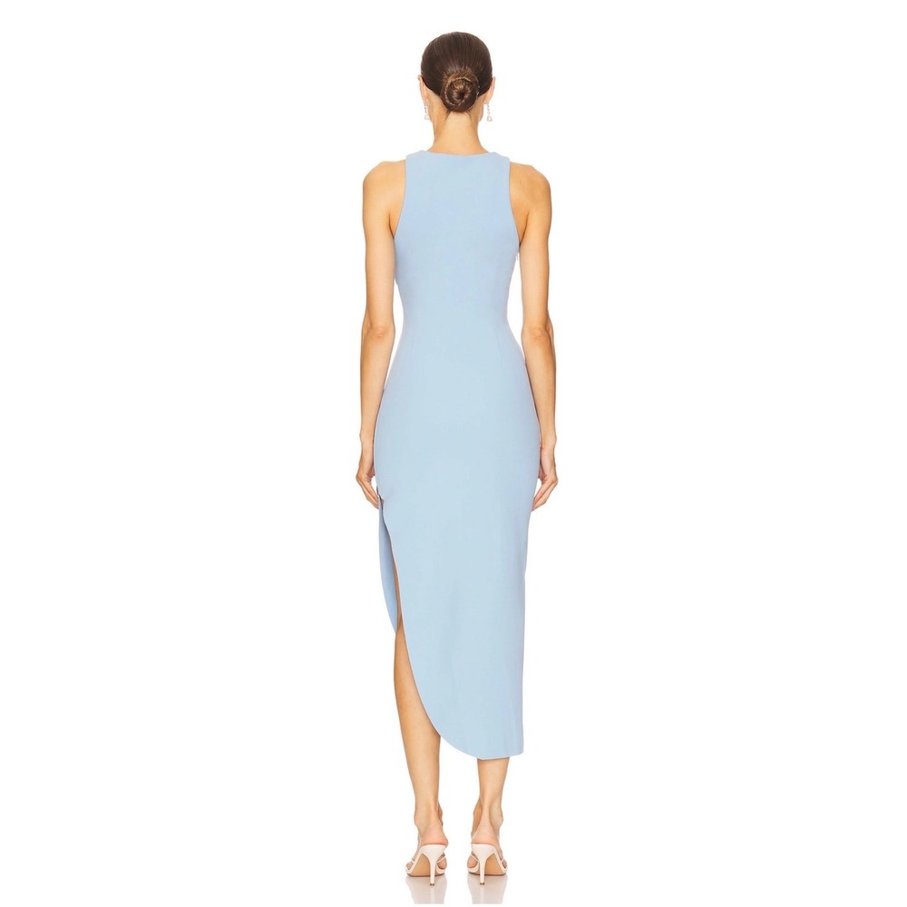 MISHA Ida Dress Powder Blue Ruched Midi Sleeveless Cocktail  Womens S - Picture 2 of 9